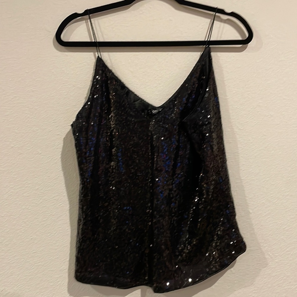 Black sequence party shirt